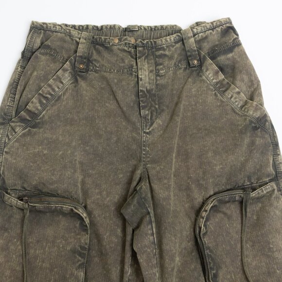 Free People We The Free Can't Compare Slouch Pants Green - Picture 4 of 14